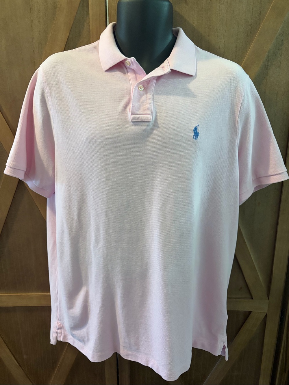POLI RAPLH LAUREN Men's Pink Classic Fit Short Sleeve Polo Shirt SIZE LARGE